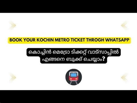 kochi metro ticket booking